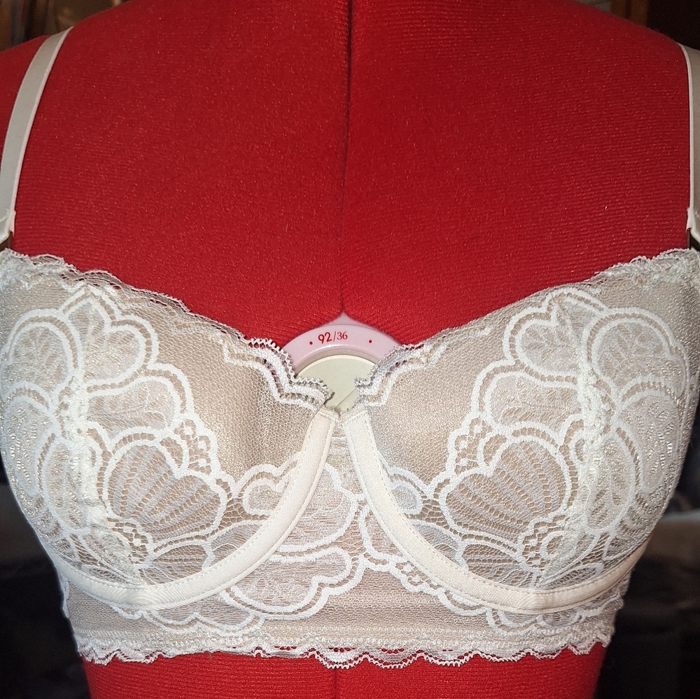 🩷BNWT Aerie Beautiful Bra 34B Cream/White/Tan Lace Floral